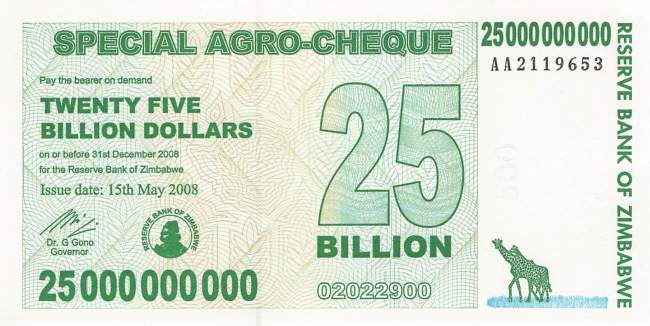 25 Billion Dollars Zimbabwe p.62 2008